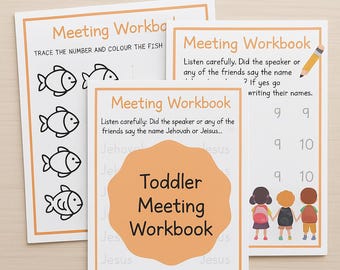 JW Toddler Meeting Workbook – Printable Quiet Time Activities | Jehovah's Witness Kids Pack