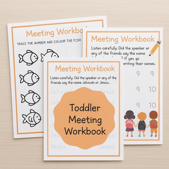 JW Toddler Meeting Workbook – Printable Quiet Time Activities | Jehovah's Witness Kids Pack