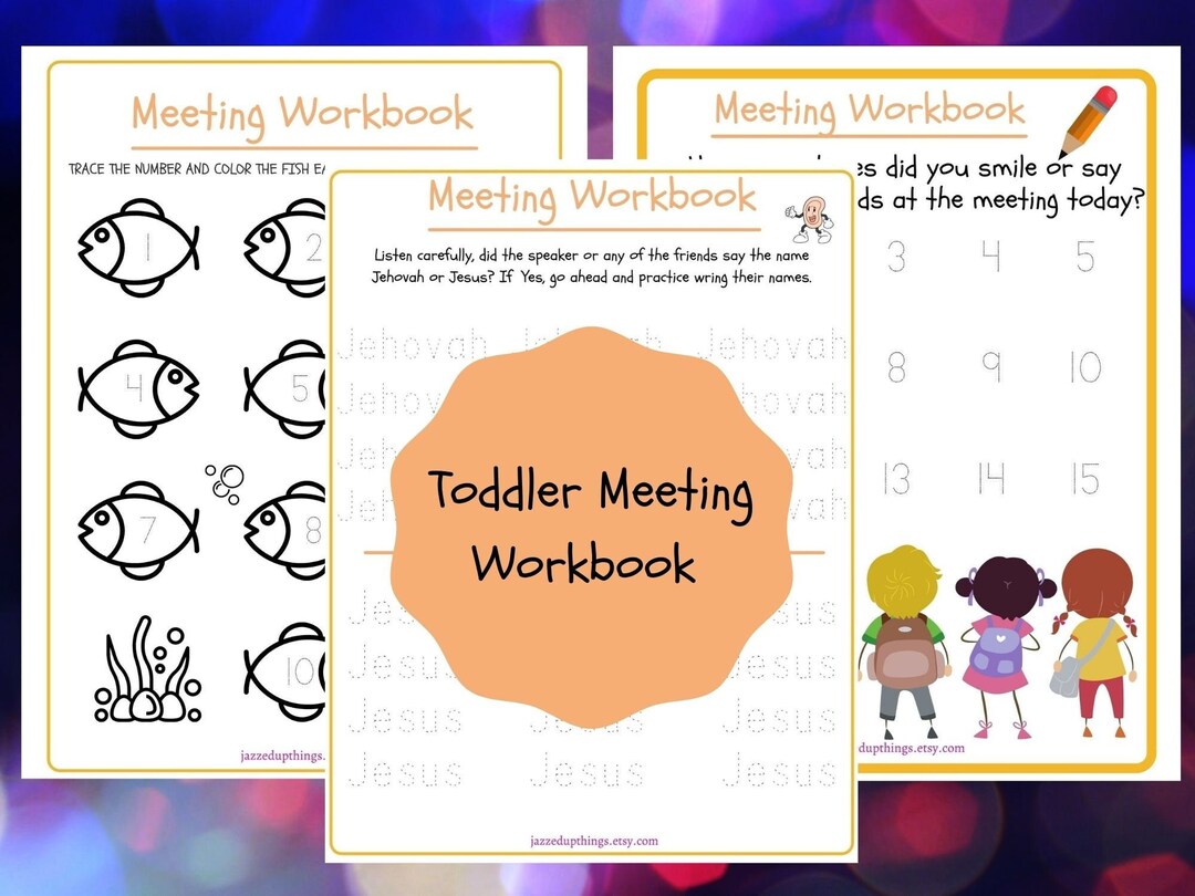JW Kids Meeting Workbook, JW Toddler Meeting Workbook, JW Kids ...