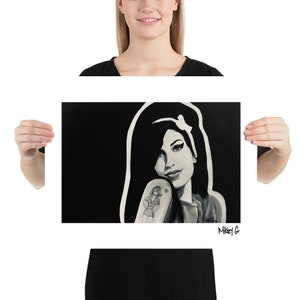 Amy Winehouse Glossy Poster Print by Mikey G Art
