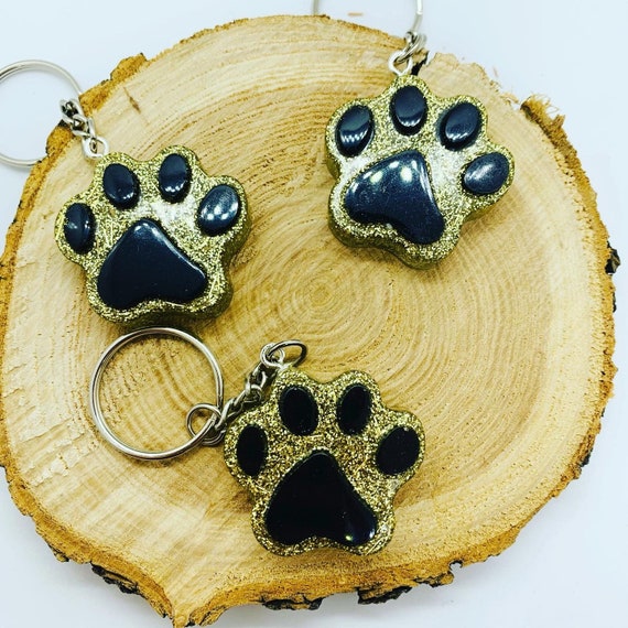 Paw Print Keychains Assorted Colours Available Pet Etsy