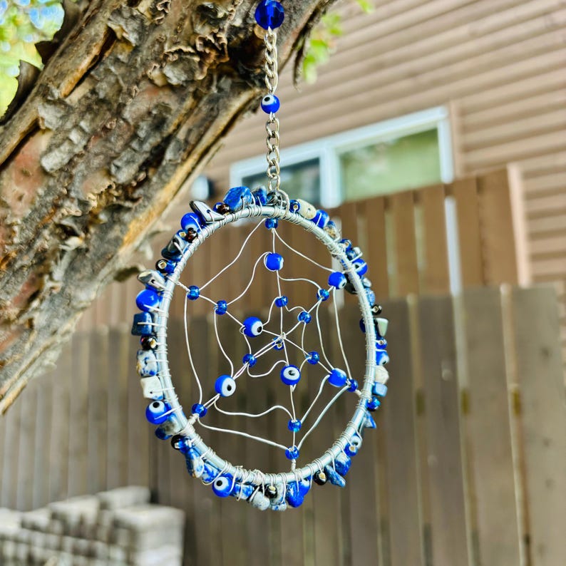 Spider  Sun Catcher Lapis Lazuli Blue unique Gift Birthday Gift Eye