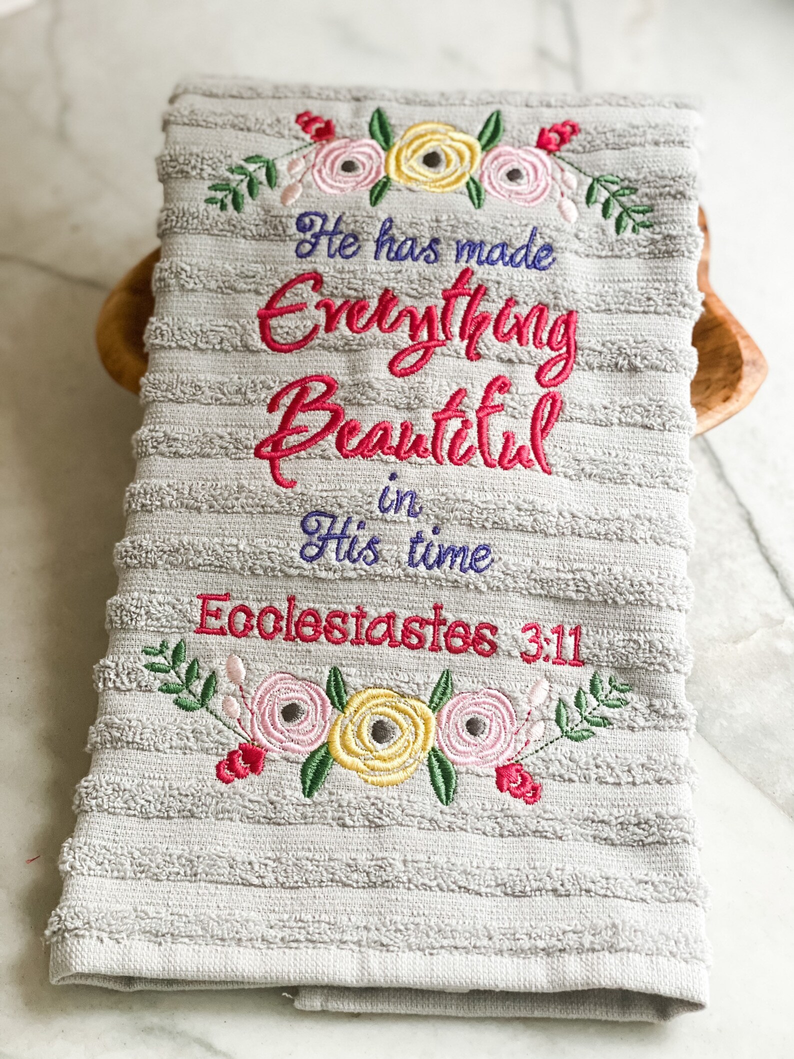 Kitchen Decor Towels Bible Verse Housewarming Gift Best Etsy