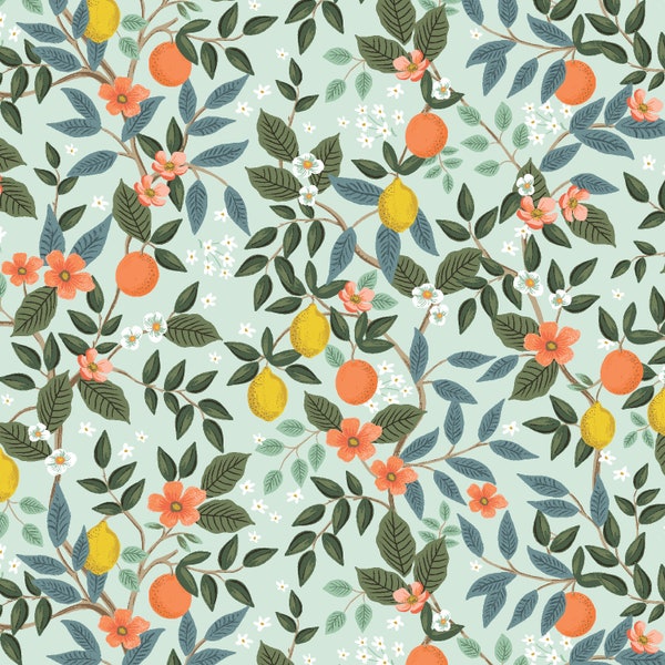 Citrus Grove - Mint crib sheet baby girl floral nursery crib sheet baby girl fitted crib sheet oranges bloom Florida oranges