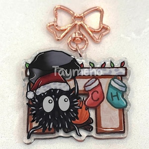 Soot Sprite Coal Christmas Spirited Away Double-sided Epoxy Acrylic Keychain Charm