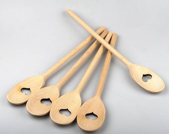 Houten hartlepel: keukengerei van natuurlijk hout (13,8 inch)