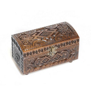 Scatola portaoggetti in legno realizzata a mano, portagioielli decorativa in legno, regalo perfetto per la festa della mamma o regalo di nozze, scrigno del tesoro per le donne