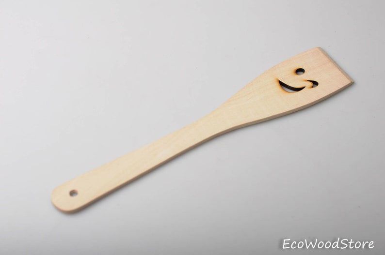 kitchen gift kitchen utensils wooden spatula Winking face spatula natural spatula foodie gift nonstick spatula