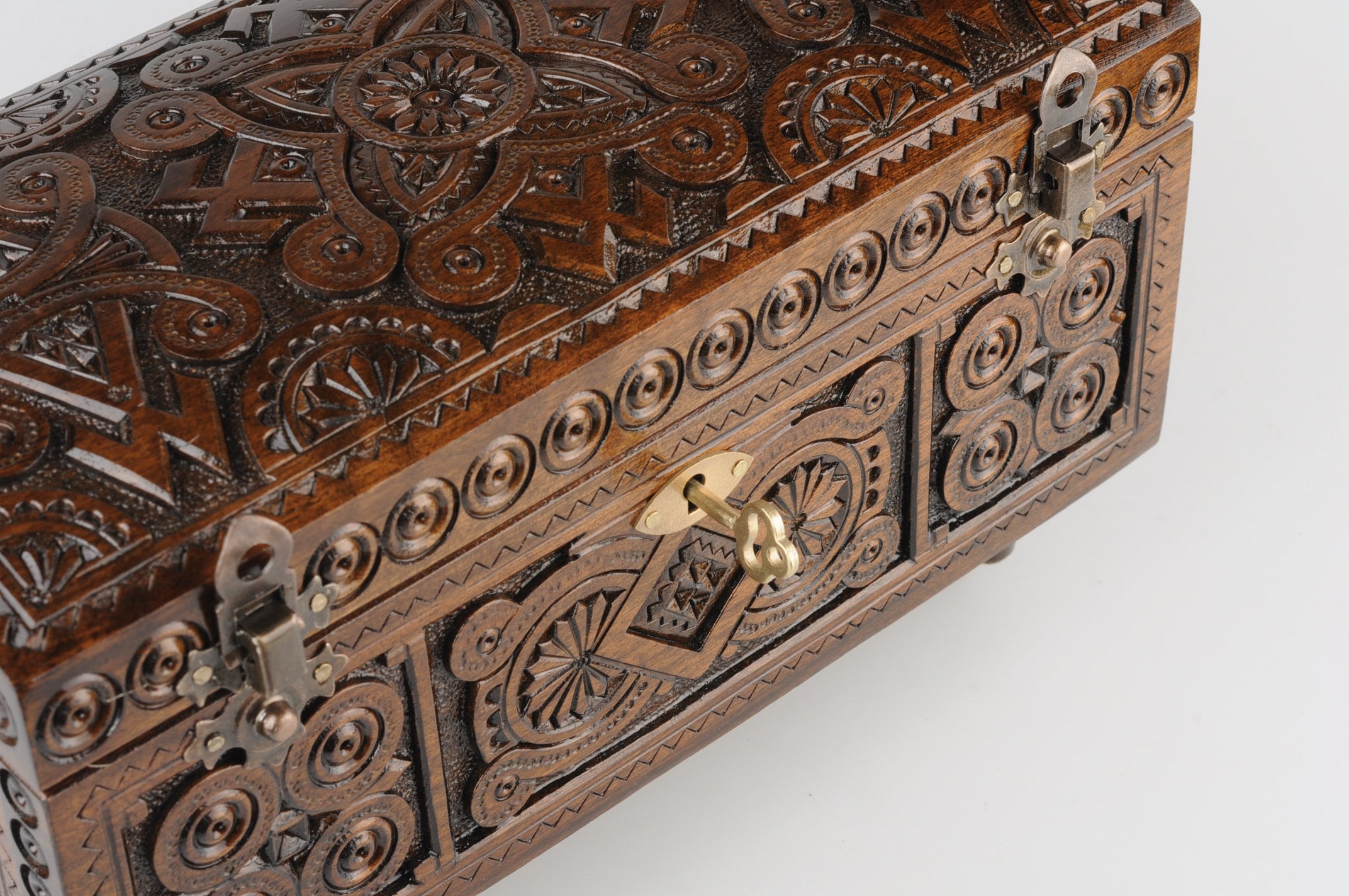 Wood Jewelry Box With Key сarved Wood Box Jewelry Box Etsy