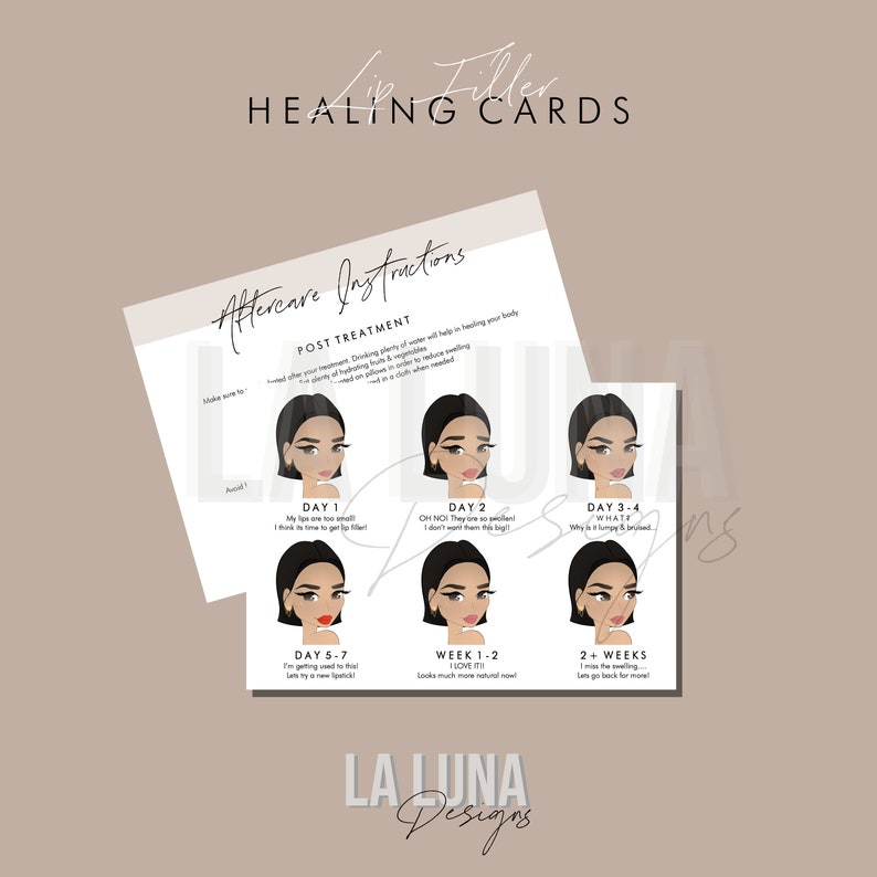 Lip Filler Healing Phases & Aftercare Instructions Hyaluron Etsy