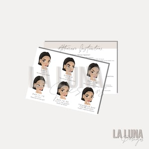 Brow Healing Phases & Aftercare Instructions - Microblading - Ombre Brows - Pmu EDITABLE IN CANVA! (For Free)