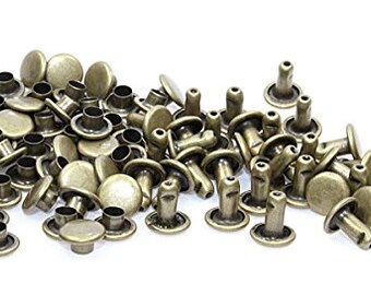 100 DOPPELKOPF-HOHLNIETEN Nieten 11MM nickel-glänzend nickelfrei