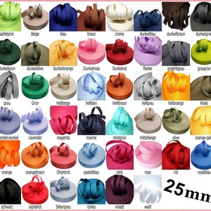 3m Gurtband 25mm Taschengurt Gurtbänder Farbwahl (0,55 EUR/m)