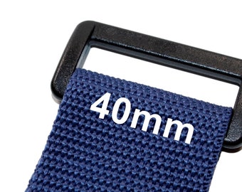 10x Schlaufen Gurtbandschlaufen Vierkantringe 40mm Kunststoff schwarz