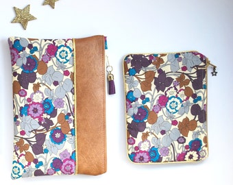 Lot De 2 Pochettes Vintage à Clip – Tissu Fleuri Et Pastel – Doublure Rembourrée – Occasion Bon état