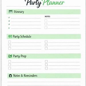 Weekly Planner Printable, Small item Productivity planner, Instant download, Simple Weekly Schedule, Simple Party Planner, Simple Party List