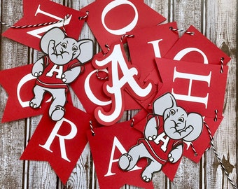 Roll Tide Burlap Banner Alabama Banner Roll Tide Banner Bama Banner Custom Burlap Banner
