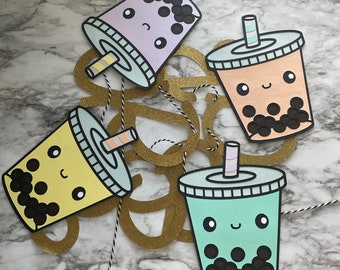 Personalized Bubble Tea Inspired Banner // Boba Themed Party Decor