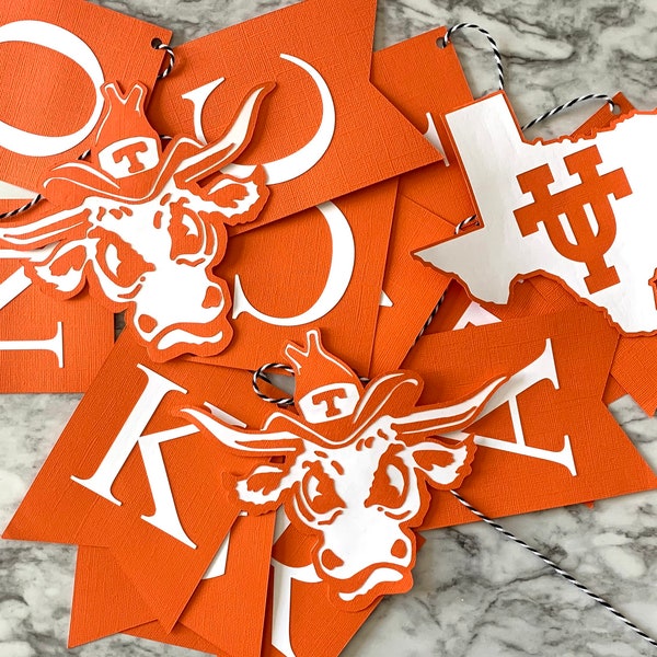 Personalized University of Texas Graduation Banner // Custom UT Austin Party Decor // Longhorns Graduation Decor