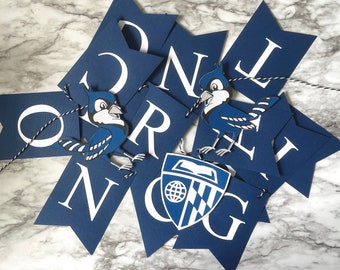 Personalized Johns Hopkins Graduation Banner // Custom Johns Hopkins Party Decor // Blue Jay Graduation Banner