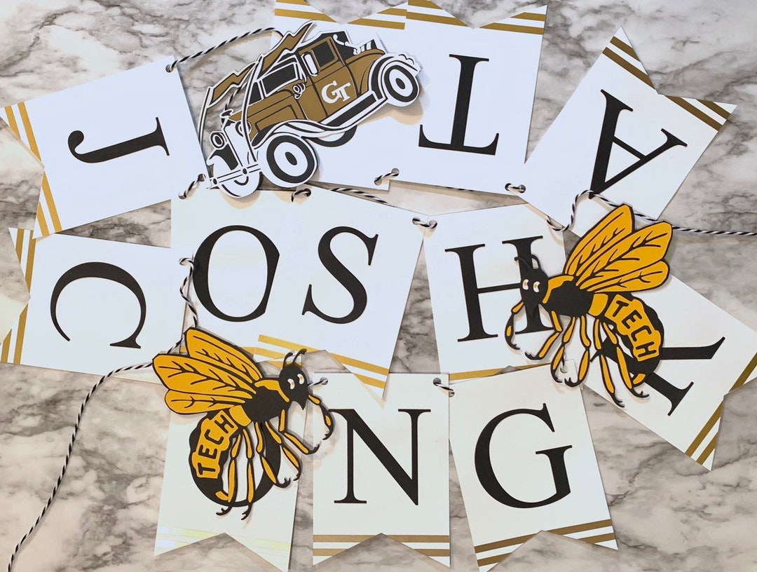 Personalized Tech Graduation Banner // Custom GA Tech Etsy