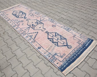 Small Runner rug 3x10,turkish runner rug, oushak runner,kilim runner,rug runner, runner,herki runner rug, wool runner,2'9x9'5 ft SKU:17872