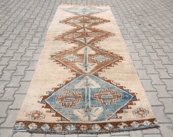 Turkish Rug5x12,oushak Rug,Large Runner Rug,Anatolia Rug,Vintage Rug,Oushak Rug,Area Rug,Antique Rug,Woven Rug,4'5x11'7 Ft 5723 Unique Rug