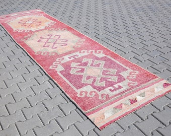 Long Runner,Turkish Runner 3x12 Rugs Runner,Area Runner,Vintage Runner Rug,Handwoven Runner,Oushak Runner,Bohemian Runner,3'2x11'7 ft 23468