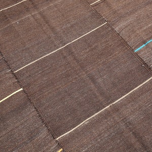 Kilim rug 6x8 turkish kilim rug, flat weave kilim,wool rug,carpet kilim,bohemian rug,eclectic kilim,dark brown rug,5'5x7'8 feet 33332 kilim image 4