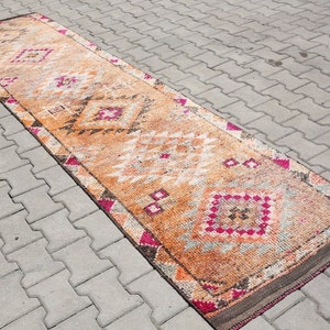 Runner 3x11,runner rug,hallway runner rug,rugrunner, wool runner, turish runner, oushak runner,runners, antique runner,2&#39;7x10&#39;8 ft 17580 RUG