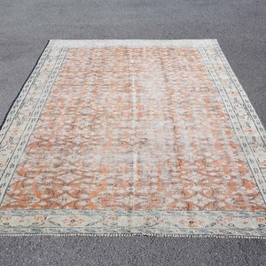 Turkish Rug 6x9 Oushak Rug,Terracotta and Green Rug,Floral Rug,interior rug,farmhouse decor rug,vintage rugs6&#39;0&quot;x9&#39;0&quot; feet 22856 Rugs Carpet