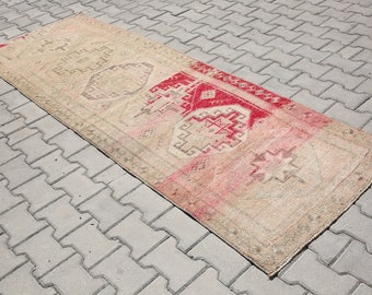 Tapete de corredor pequeno turco, 2'9x8'4 pés, tapete de corredor Oushak, tapete de corredor turco, corredor vintage, tapete de corredor, SKU: 17678 TAPETES