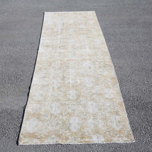 Area Runner 3x11 Runner Rugs,Vintage Runner,Turkish Runner Rugs,Handmadde Runner Rugs,Beige and Cream Runner,Wool Runner,2'7x10'5 ft 22721 image 2