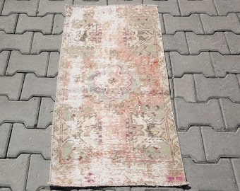 doormat rug 2x3,runner,Rug cut piece runner rug,oushak runner,vintage runner patch runnner,wool runner,rug runner1'7x3'4 Ft SKU:18066 carpet