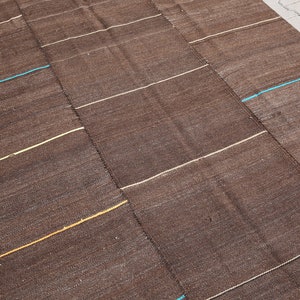 Kilim rug 6x8 turkish kilim rug, flat weave kilim,wool rug,carpet kilim,bohemian rug,eclectic kilim,dark brown rug,5'5x7'8 feet 33332 kilim image 3