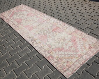 Runner Rug,2'9x9'4 Ft,Oushak Runner,Oushak Runner Rug,Turkish Runner Rug,Vintage Runner Rug,Hallway Runner Rug,SKU:19916 Wool Rug,Unique Rug