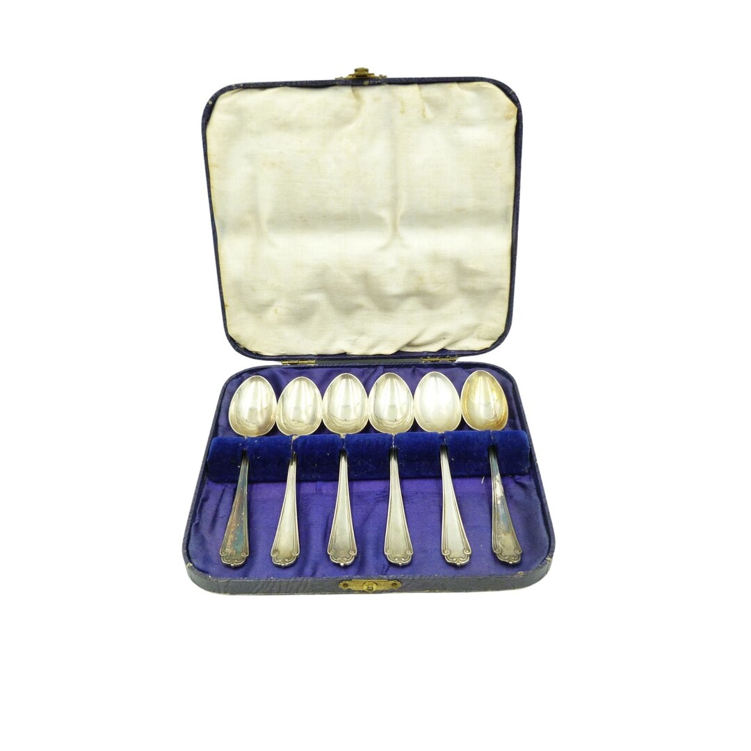 Antique EPNS Teaspoons Art Nouveau Silver Plated Teaspoons Etsy