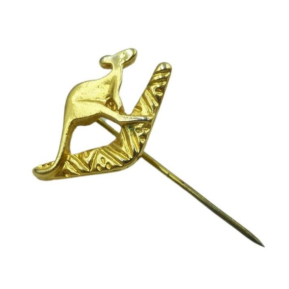 Vintage Gold Kangaroo Stick Pin, Australia Map Stick … Gem
