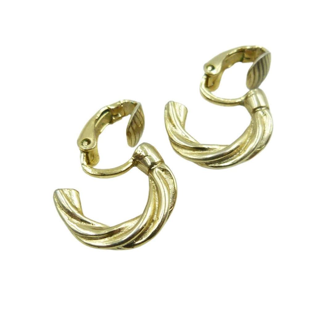 Vintage Gold Hoop Clip on Earrings Small Gold Hoop Earrings Etsy