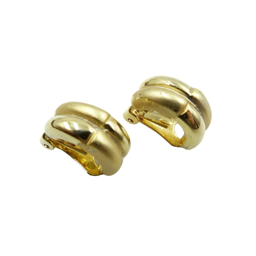 Vintage Gold Hoop Clip on Earrings Small Gold Hoop Earrings Etsy