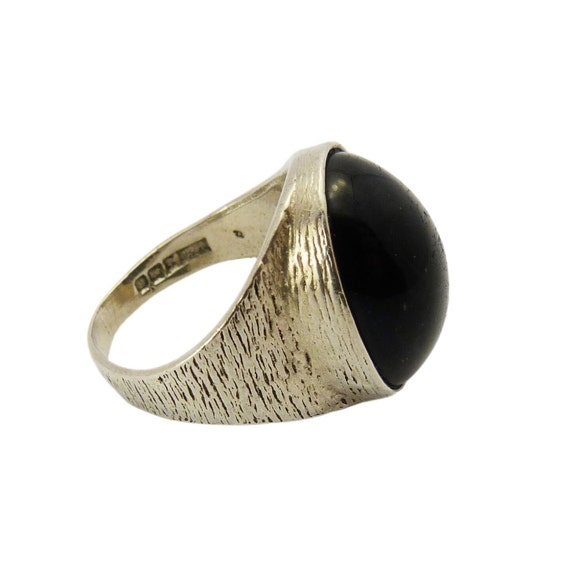 Vintage Sterling Silver Black Stone Ring Paul Edward Bunn