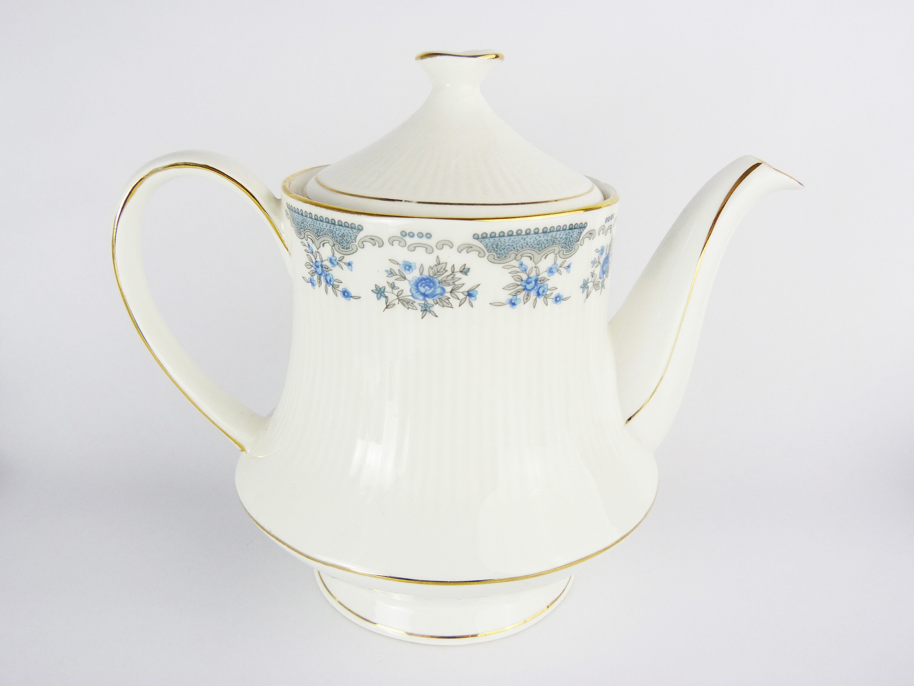 Vintage Hitkari Potteries Bone China Blue & White Floral Tea Etsy UK