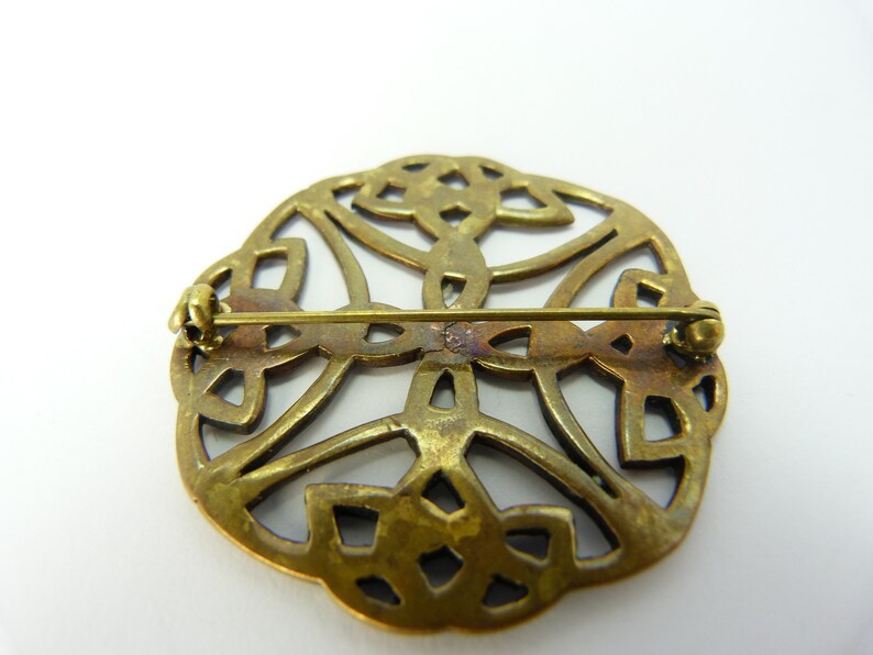 Vermeil Celtic Brooch Vintage Silver Gilt 925 Celtic Knot Brooch Celtic Silver Brooch
