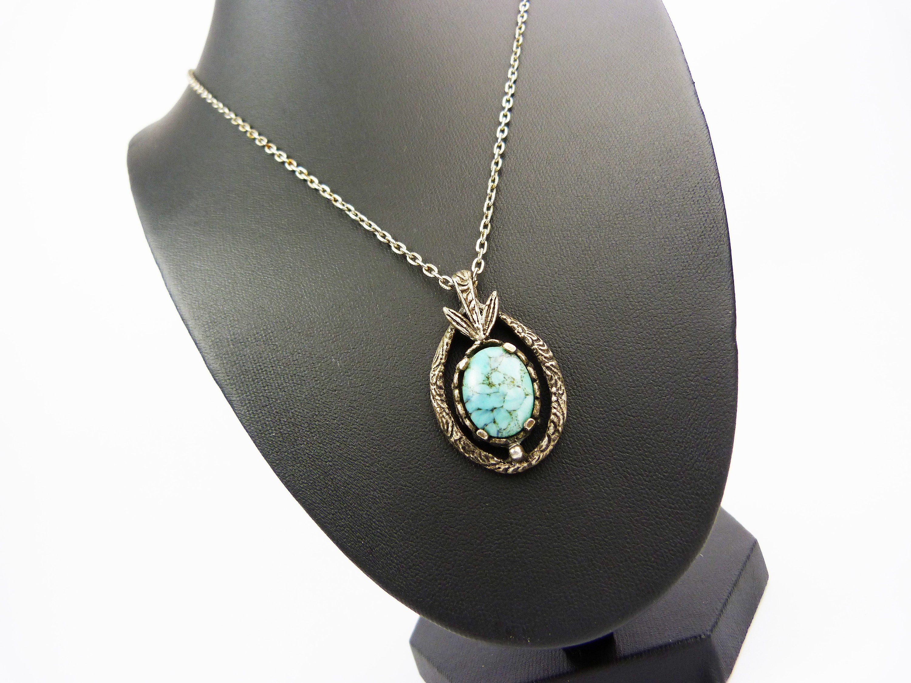 NEW MIRACLE JEWELLERY CELTIC TURQUOISE PENDANT NECKLACE VINTAGE STYLE NEW MIRACLE JEWELLERY CELTIC TURQUOISE PENDANT NECKLACE VINTAGE STYLE