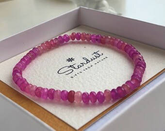 Pink Tourmaline beaded bracelet 5mm, Tourmaline bracelet for women, October Birthstone | Bridal Shower Gift, Faceted Rondelle Bracelet