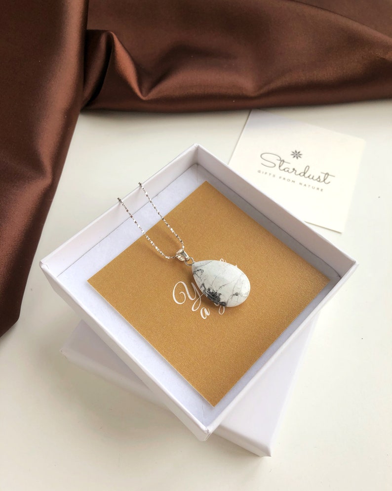 White Howlite ZARA Drop Necklace