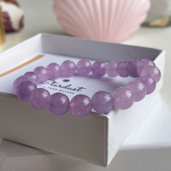 Buy Lavender Amethyst Beaded Bracelet 8mm, Light Purple Bracelet for Women,  Luxury Gift for Girl Online in India 