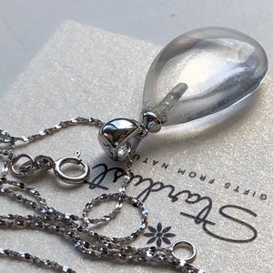 Rare Clear Quartz Pendant necklace, super clear clear crystal