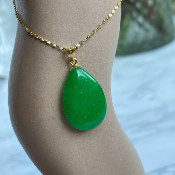 Geschntzte Grüne Jade Choker Halskette Armband Handgemacht