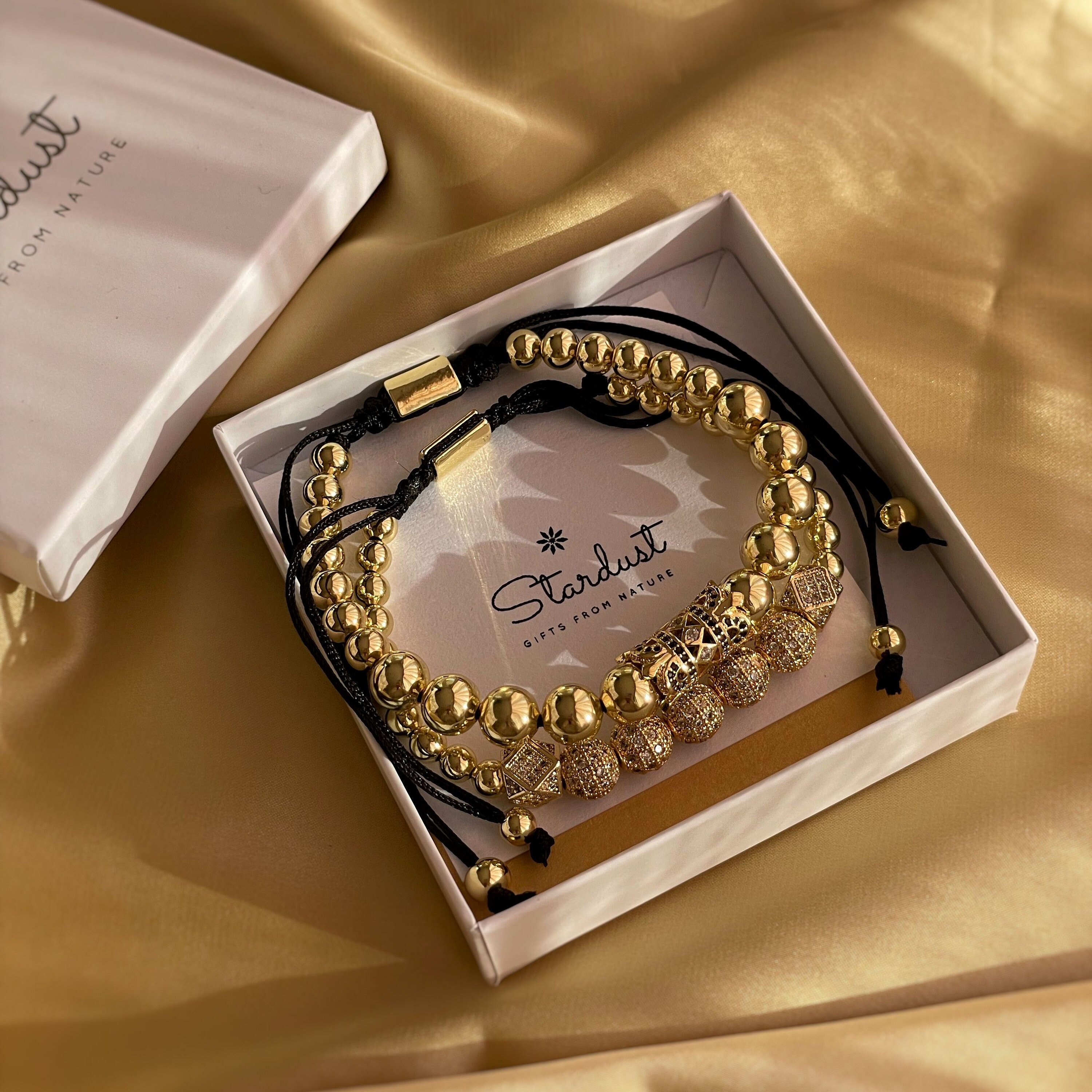 Luxury 18k Gold Filled Bracelet Set for Men, Gold Zircon Luxury 18k Gold Filled Bracelet Set for Men, Gold Zircon